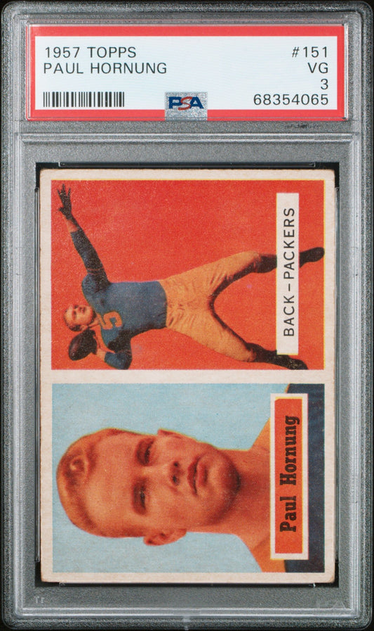 1957 TOPPS PAUL HORNUNG #151 PSA 3