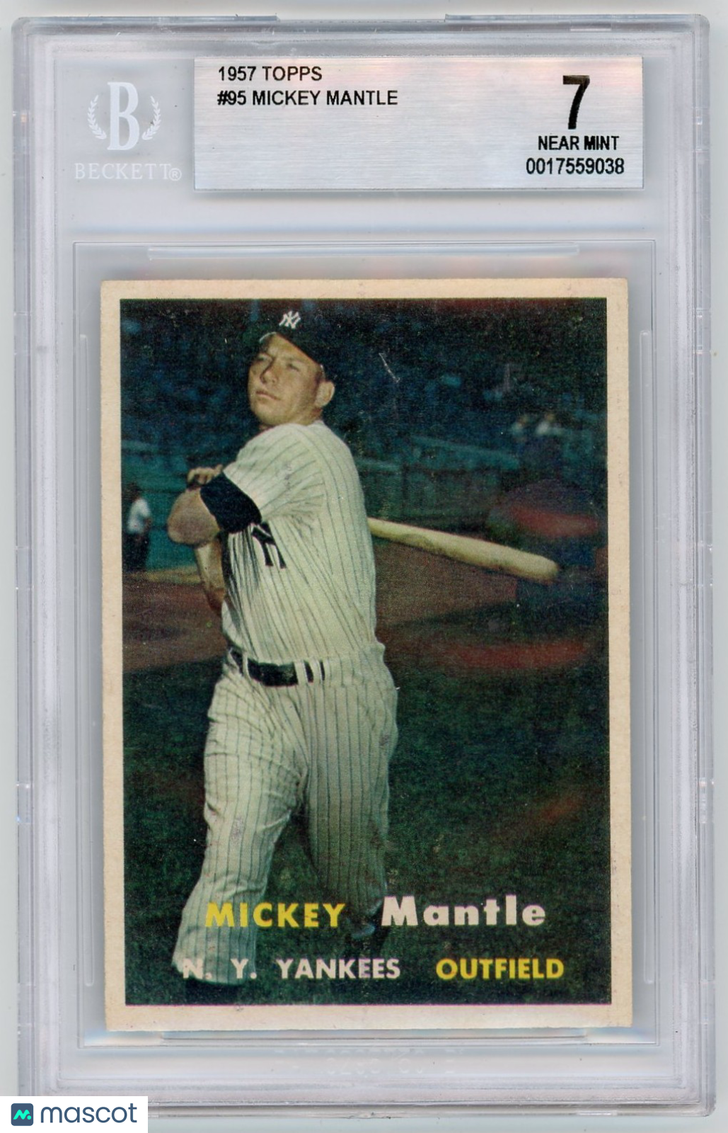 1957 Topps Mickey Mantle #95 BVG 7