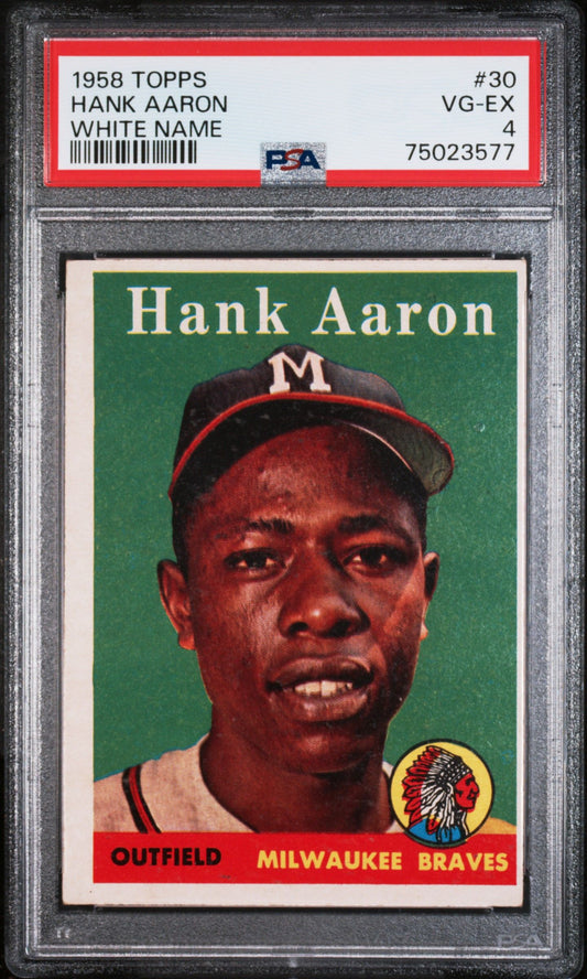 1958 TOPPS HANK AARON WHITE NAME #30 PSA 4