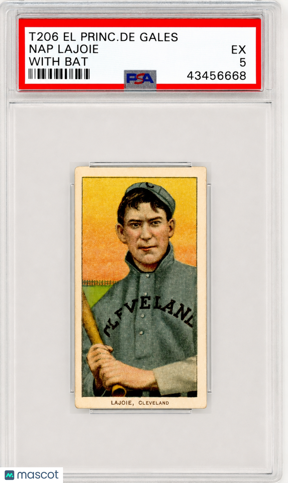 1909-11 T206 El Principe De Gales Nap Lajoie With Bat PSA 5