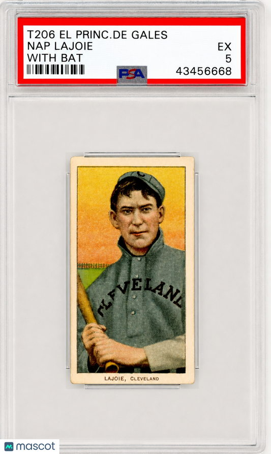 1909-11 T206 El Principe De Gales Nap Lajoie With Bat PSA 5
