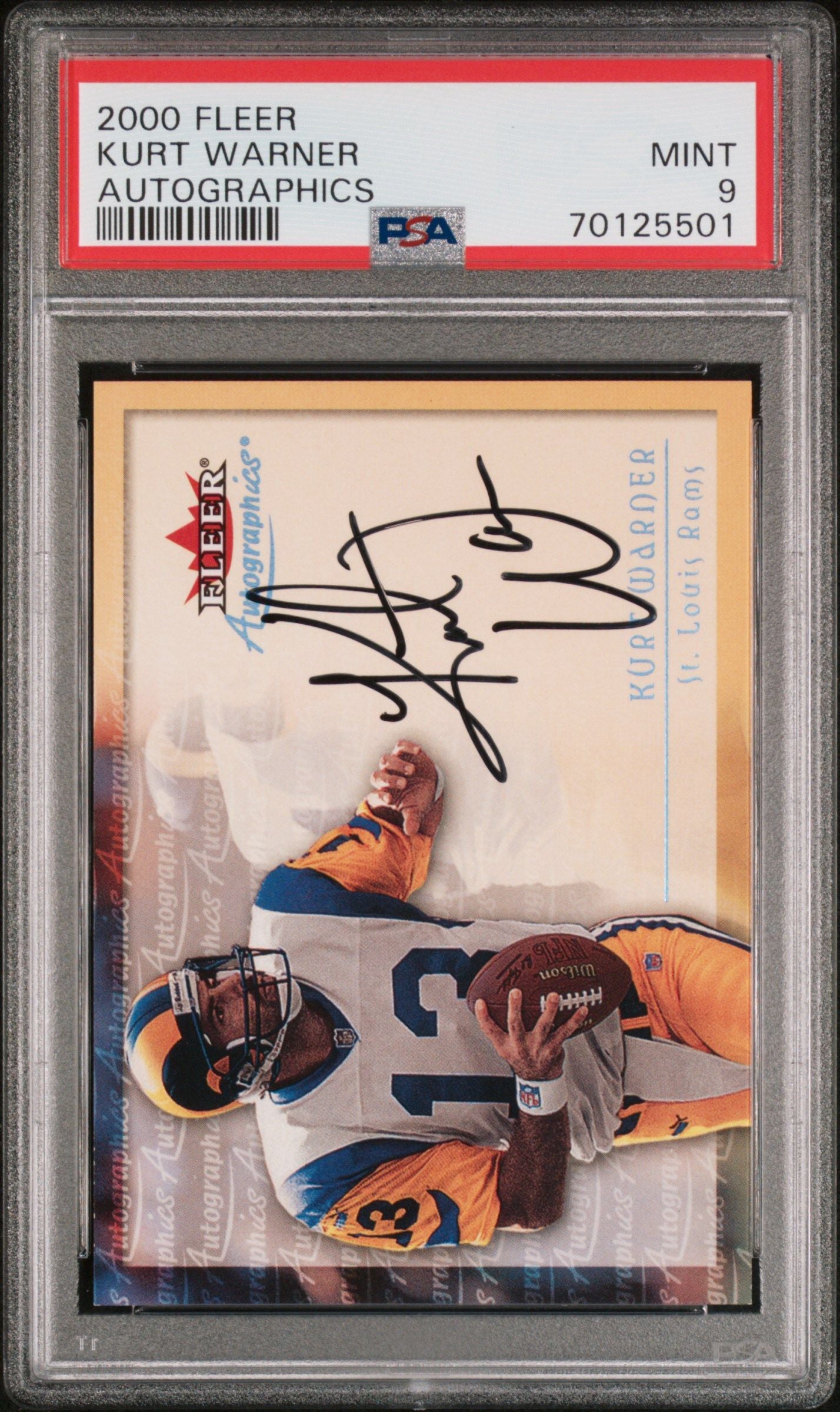 2000 FLEER KURT WARNER AUTOGRAPHICS PSA 9