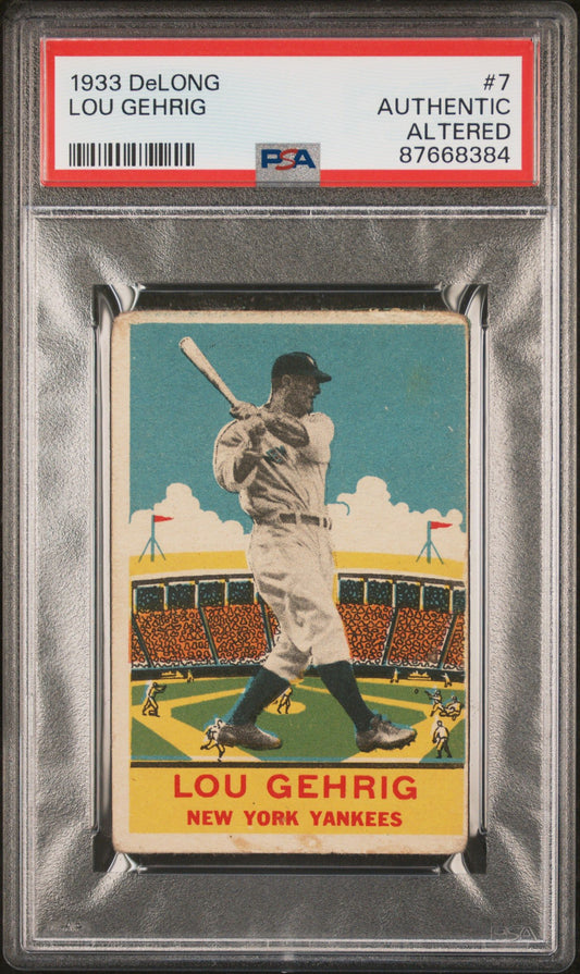 1933 LOU GEHRIG DELONG #7 PSA AUTHENTIC