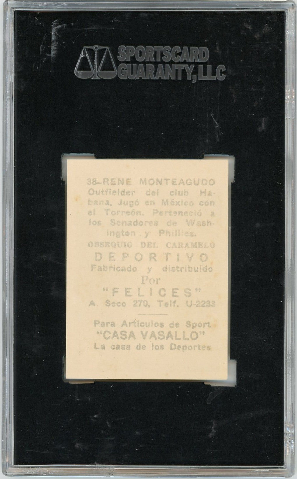 1946 Caramelo Deportivo Rene Monteagudo #38 SGC 6