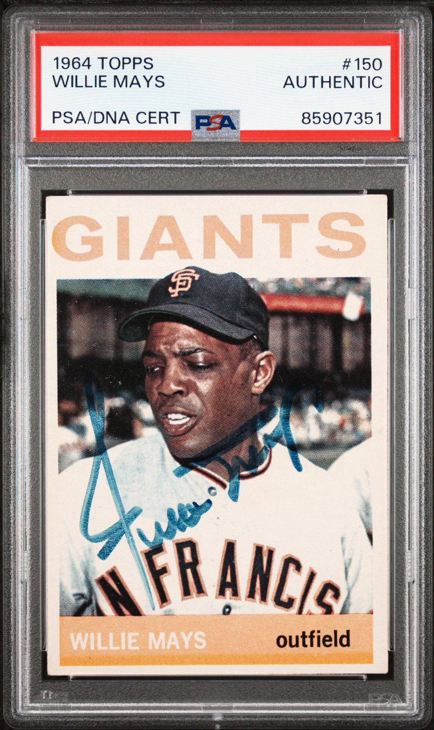 1964 TOPPS WILLIE MAYS #150 PSA AUTHENTIC AUTO