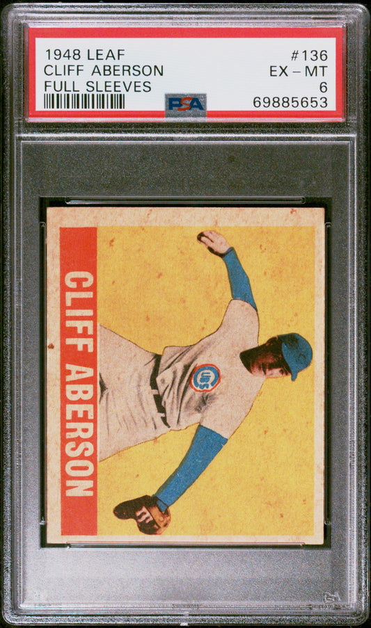 1948 LEAF CLIFF ABERSON FULL SLEEVES #136 PSA 6