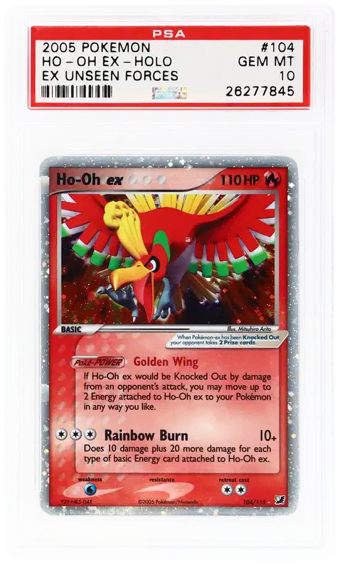 2005 Pokemon EX Unseen Forces Ho-Oh EX Holo Unseen Forces PSA 10 #104