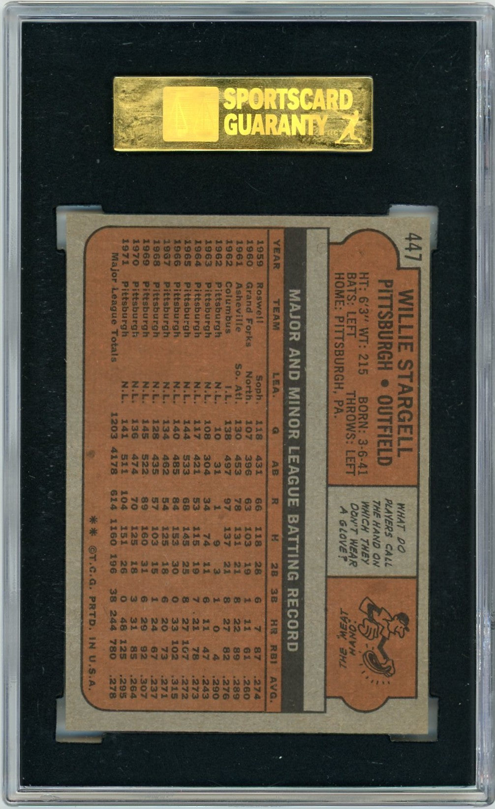 1972 Topps Willie Stargell #447 SGC 8.5