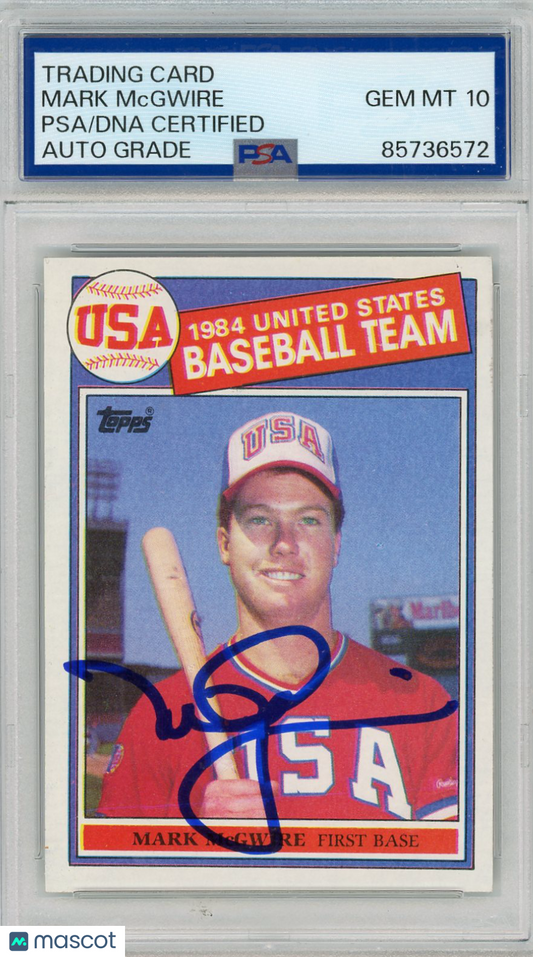 1987 Mark Mcgwire PSA A Auto 10