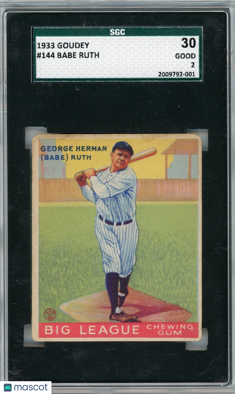 1933 Goudey Babe Ruth #144 SGC 2