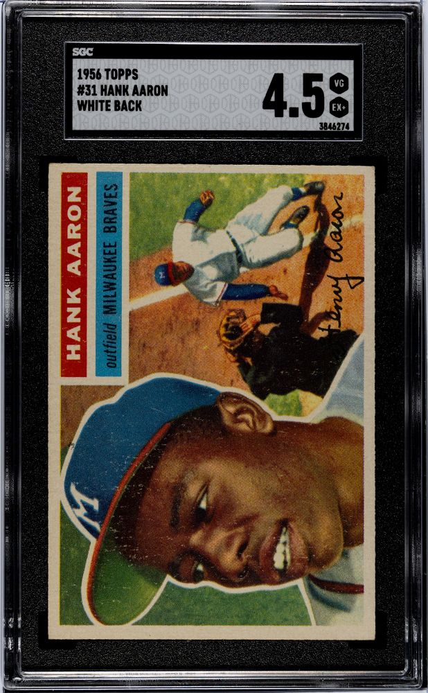 1956 TOPPS HANK AARON WHITE BACK #31 SGC 4.5