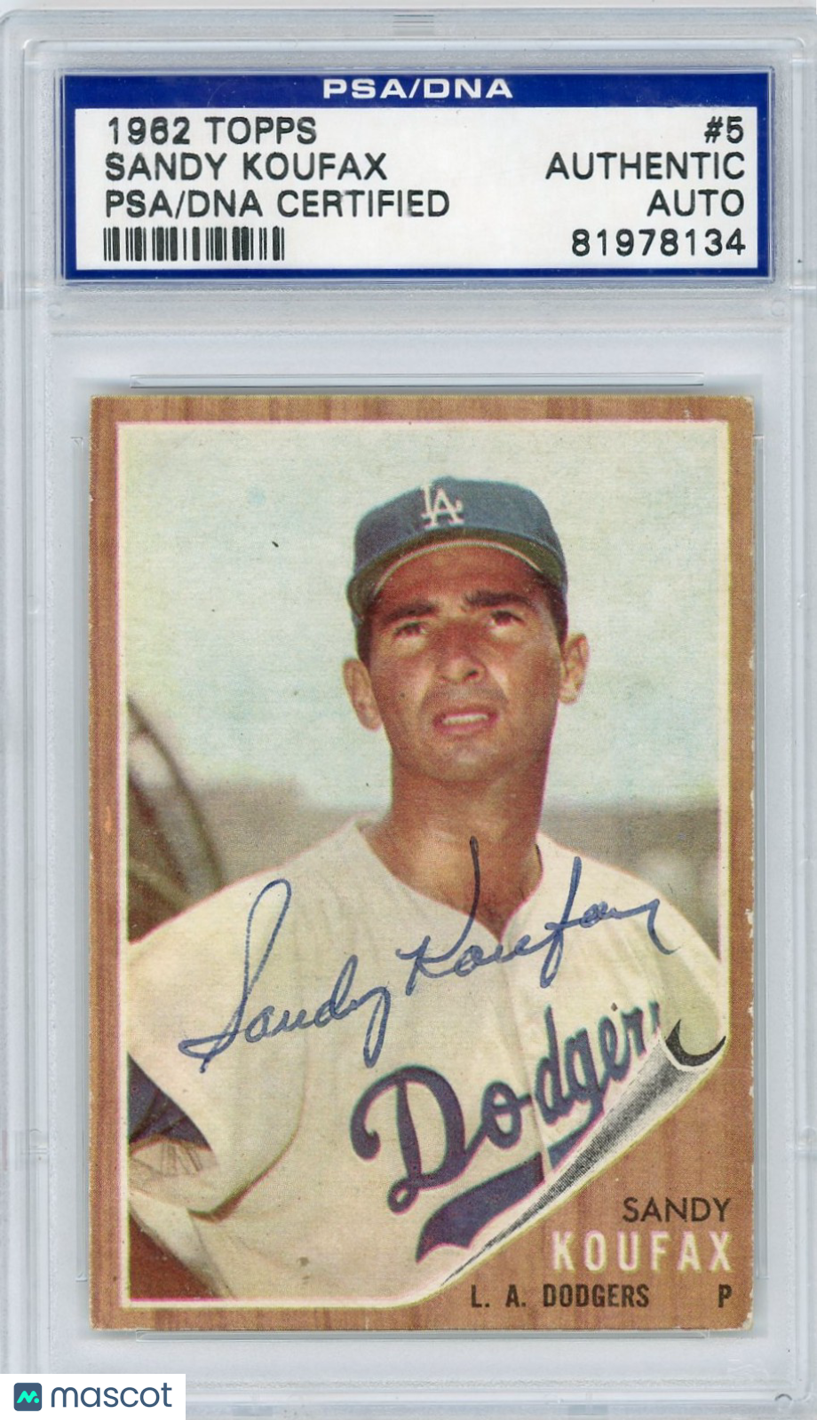 1962 Sandy Koufax PSA A Auto A