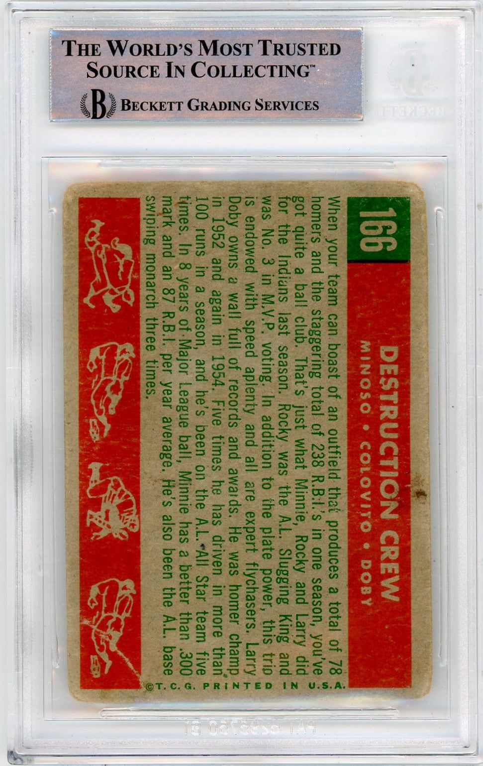 1959 Topps Doby Colavito Minoso Destruction Crew #166 BAS Auto Authentic
