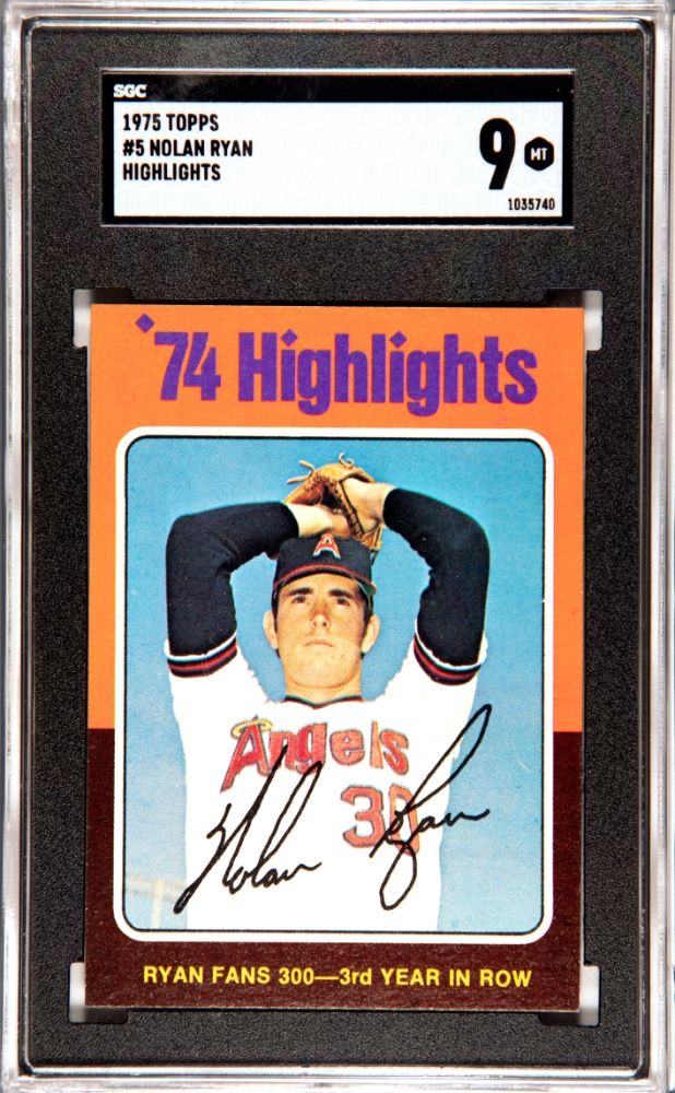 1975 TOPPS NOLAN RYAN HIGHLIGHTS #5 SGC 9