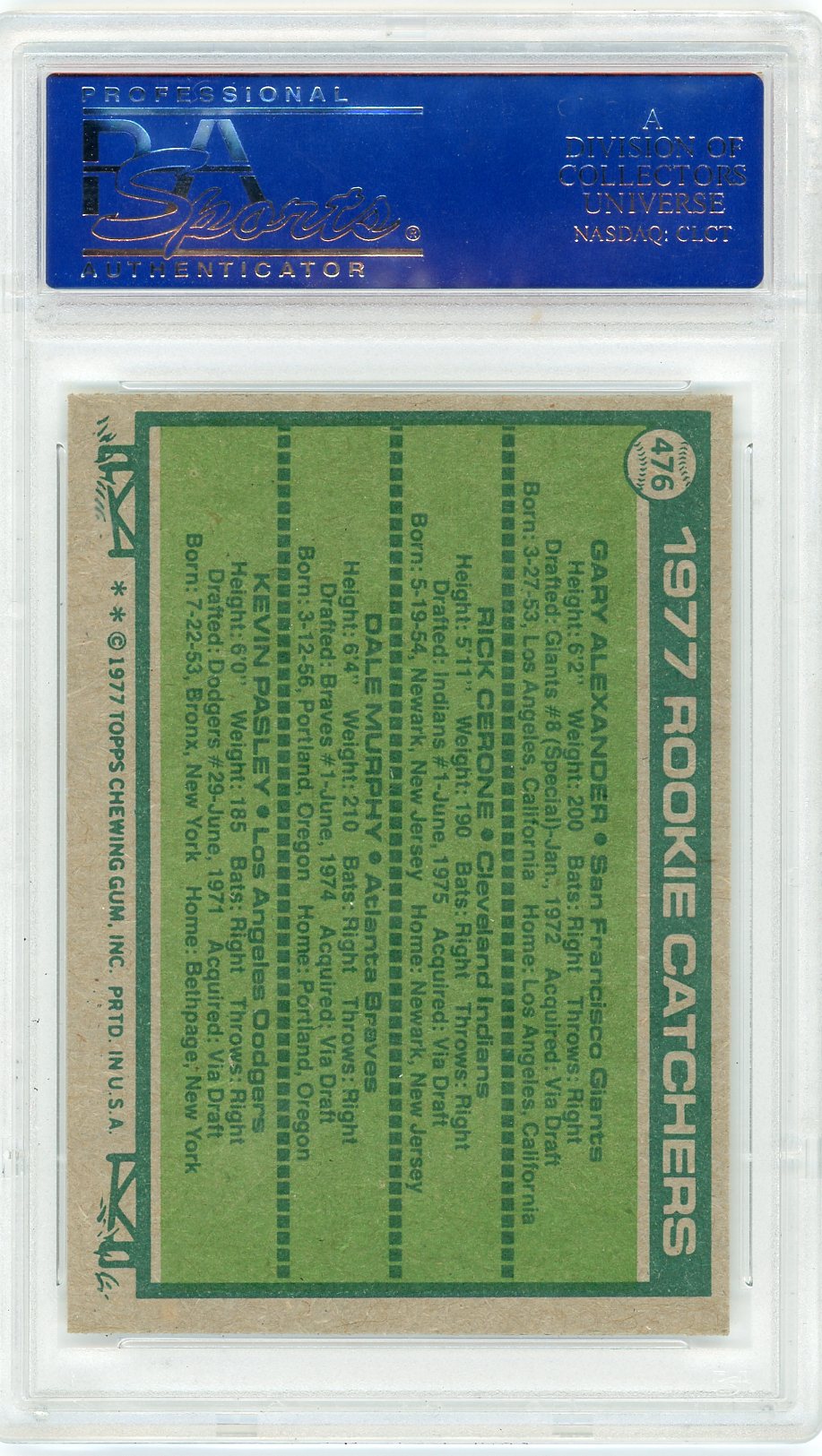1977 Topps Rookie Catchers #476 PSA 8