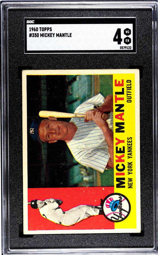 1960 TOPPS MICKEY MANTLE #350 SGC 4