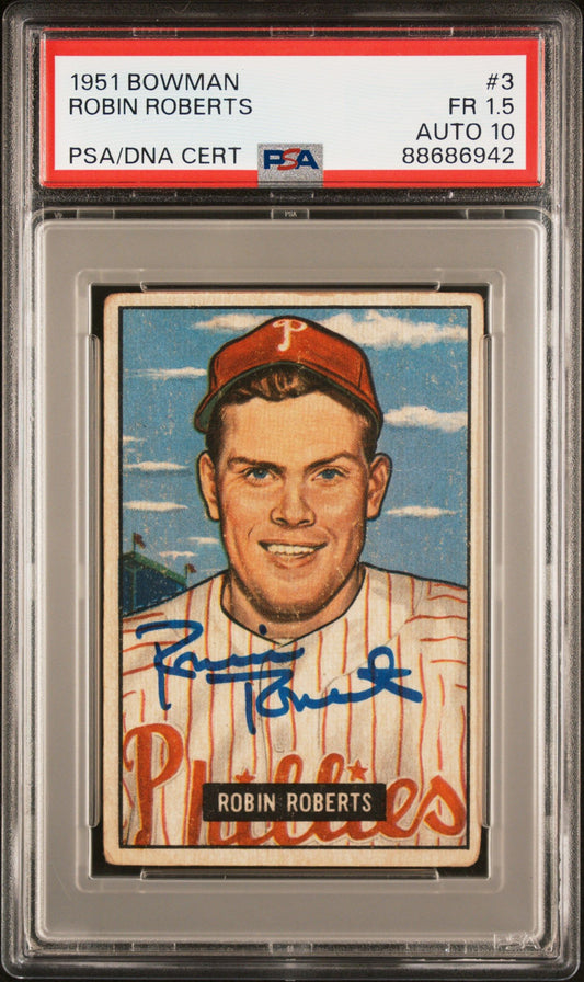 1951 BOWMAN ROBIN ROBERTS #3 PSA 1.5