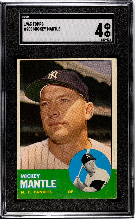 1963 TOPPS MICKEY MANTLE #200 SGC 4