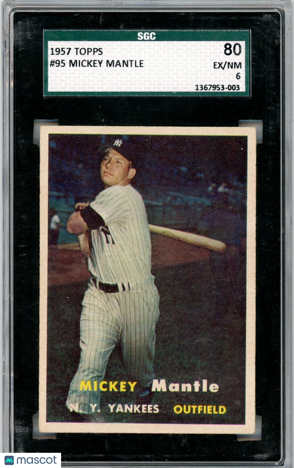 1957 Topps Mickey Mantle #95 SGC 6