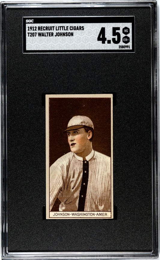 1912 WALTER JOHNSON RECRUIT LITTLE CIGARS (T207) SGC 4.5