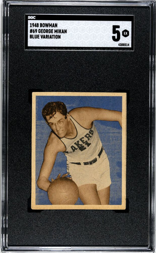 1948 BOWMAN GEORGE MIKAN BLUE VAR. #69 SGC 5