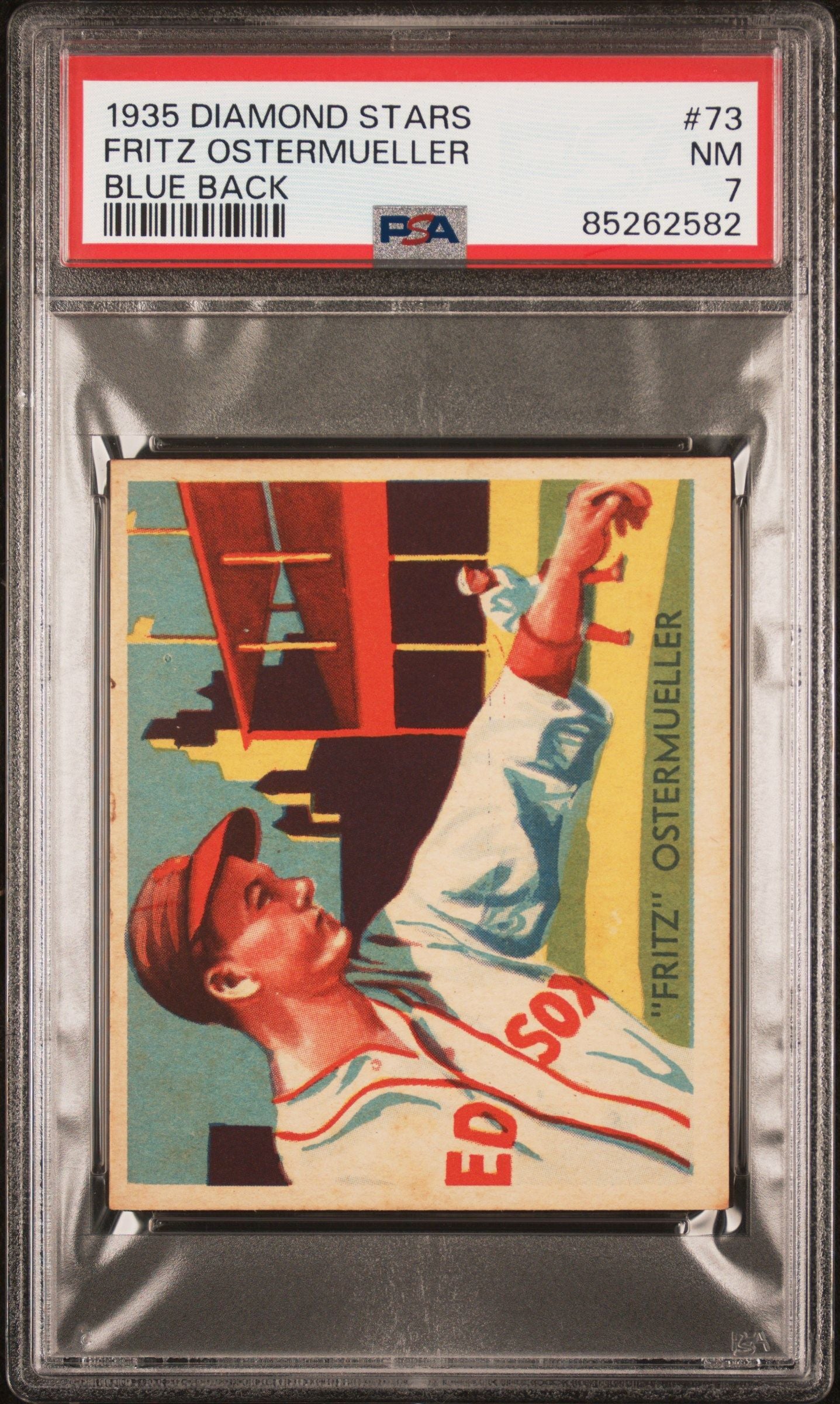 1935 DIAMOND FRITZ OSTERMUELLER STARS BLUE BACK #73 PSA 7