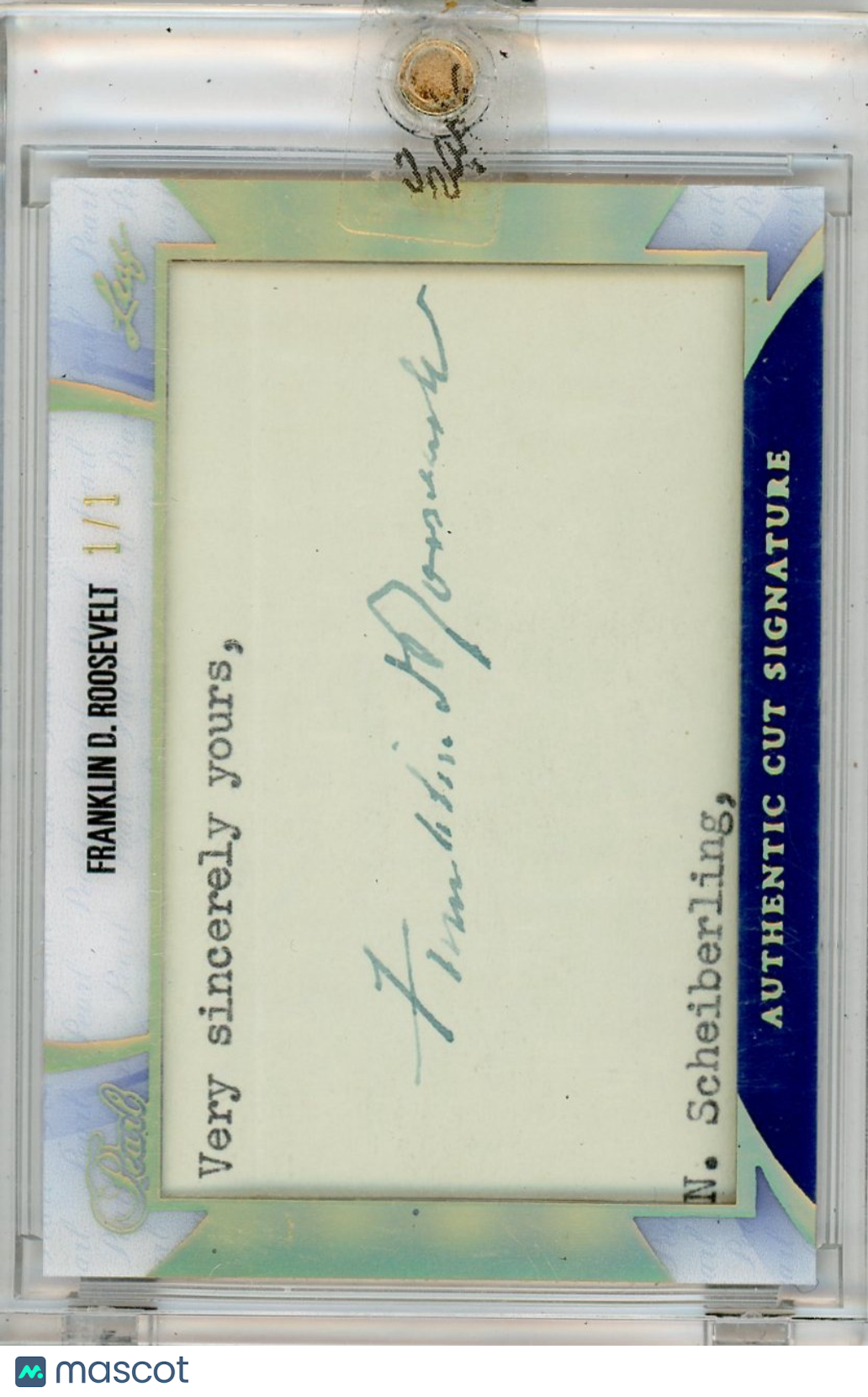 2019 Leaf Pearl Franklin D. Roosevelt Cut Auto 1 /1