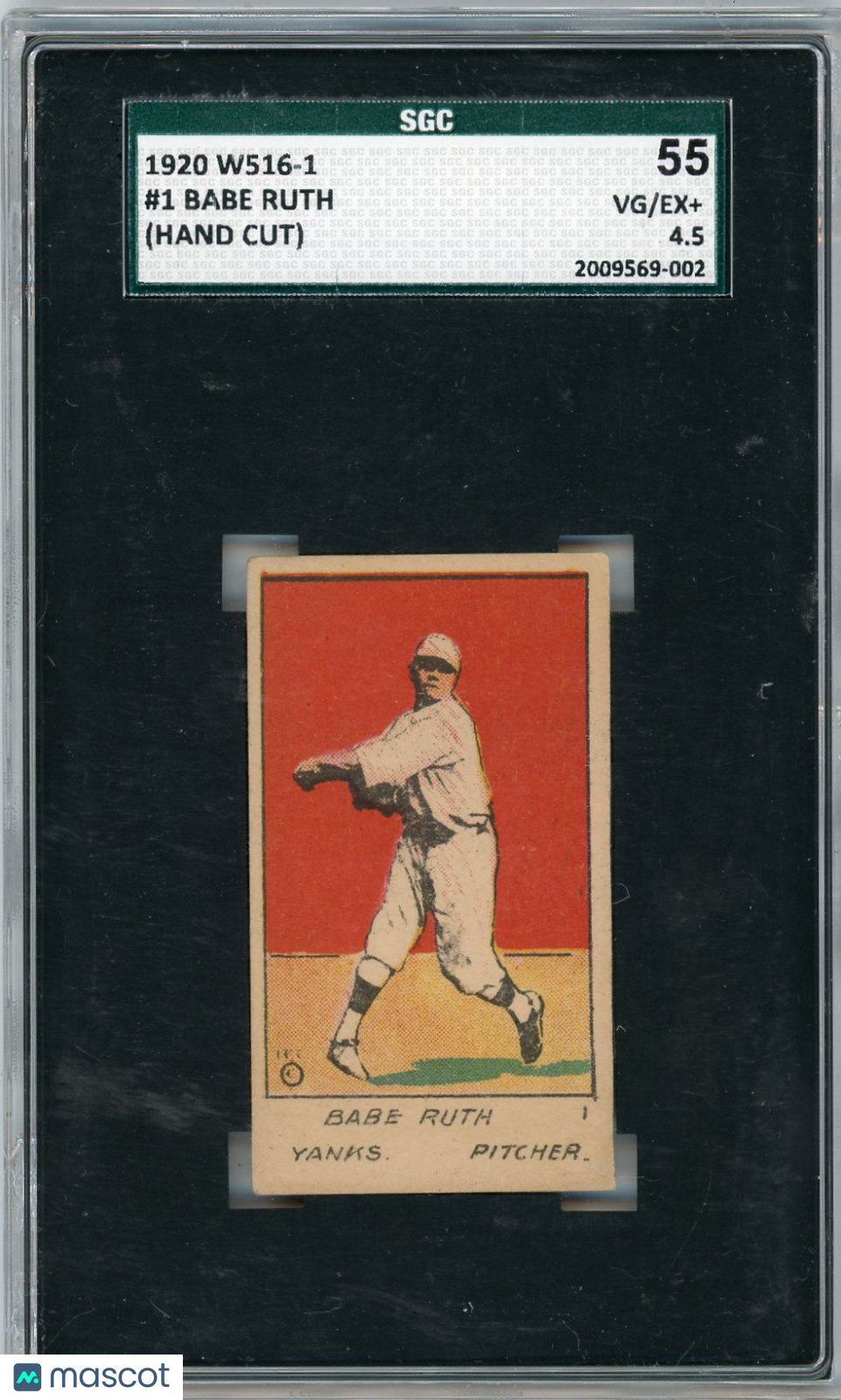 1920 W516-1 Babe Ruth #1 (Hand Cut) SGC 4.5