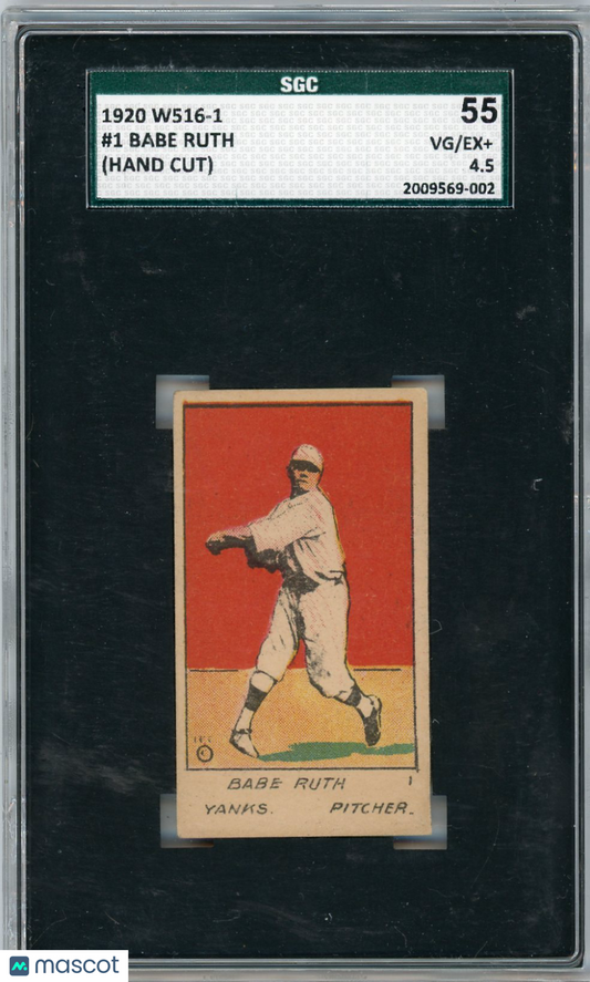 1920 W516-1 Babe Ruth #1 (Hand Cut) SGC 4.5