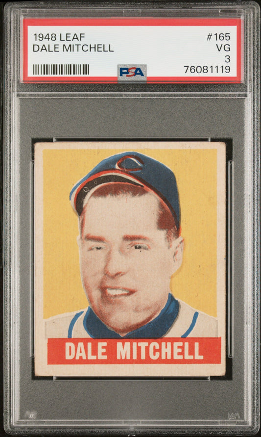 1948 LEAF DALE MITCHELL #165 PSA 3