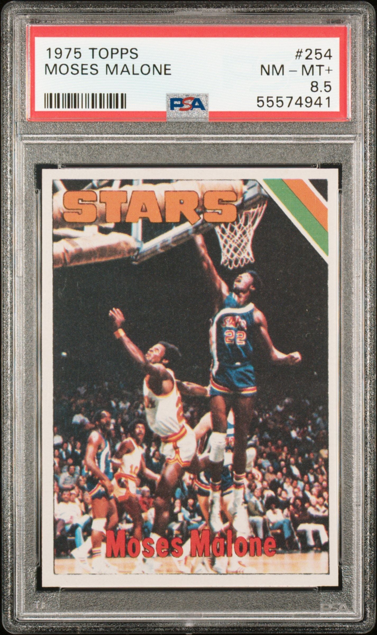 1975 TOPPS MOSES MALONE #254 PSA 8.5