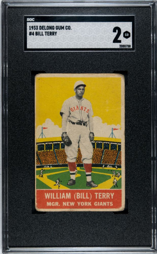 1933 GUM BILL TERRY DELONG CO. #4 SGC 2