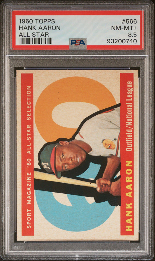 1960 TOPPS HANK AARON ALL STAR #566 PSA 8.5