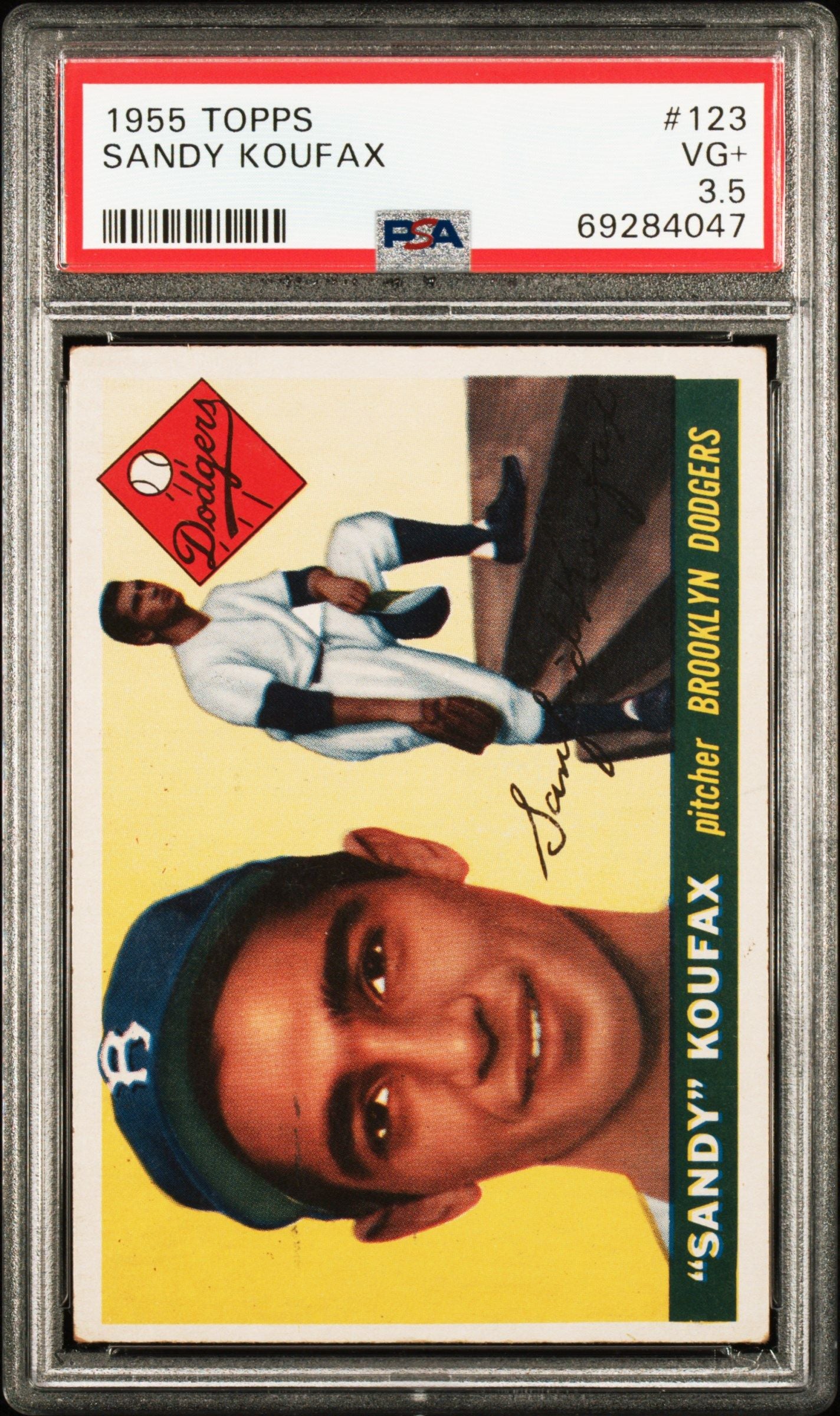 1955 TOPPS SANDY KOUFAX #123 PSA 3.5