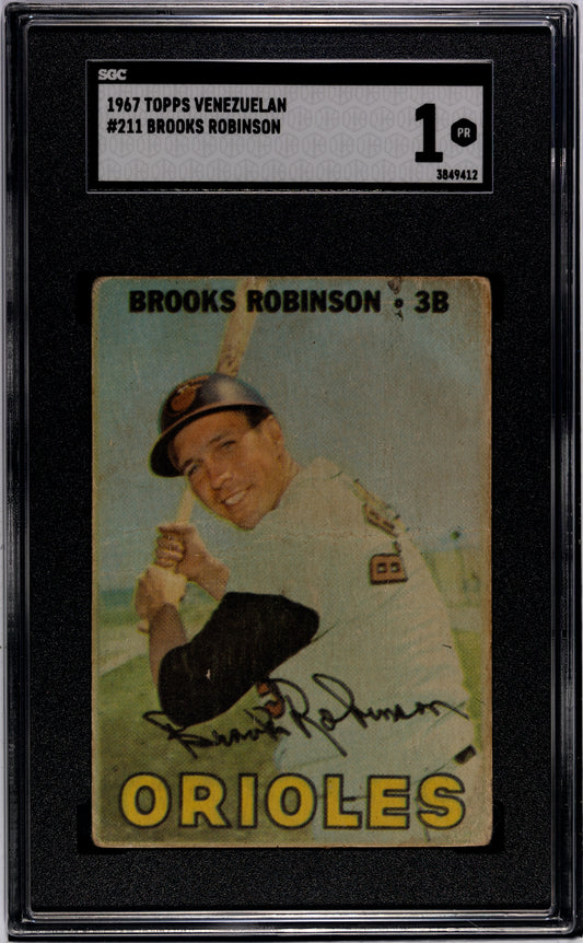 1967 TOPPS BROOKS ROBINSON VENEZUELAN #211 SGC 1