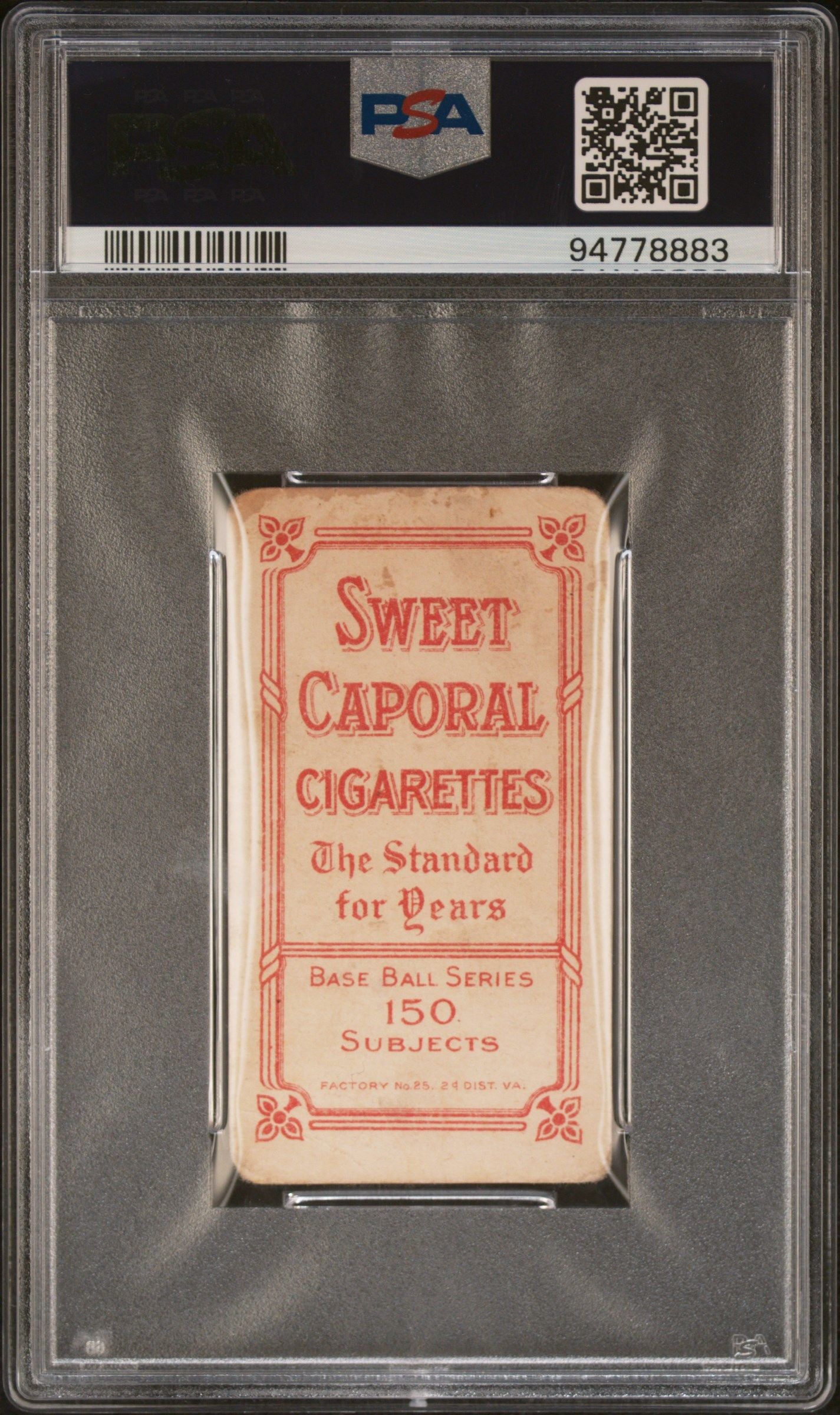 1909-11 NAP LAJOIE T206 SWEET CAPORAL 150/25 THROWING PSA 2