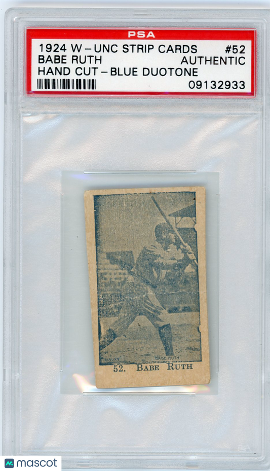 1926 W511 Hand Cut Babe Ruth #52 Blue Duotone PSA A