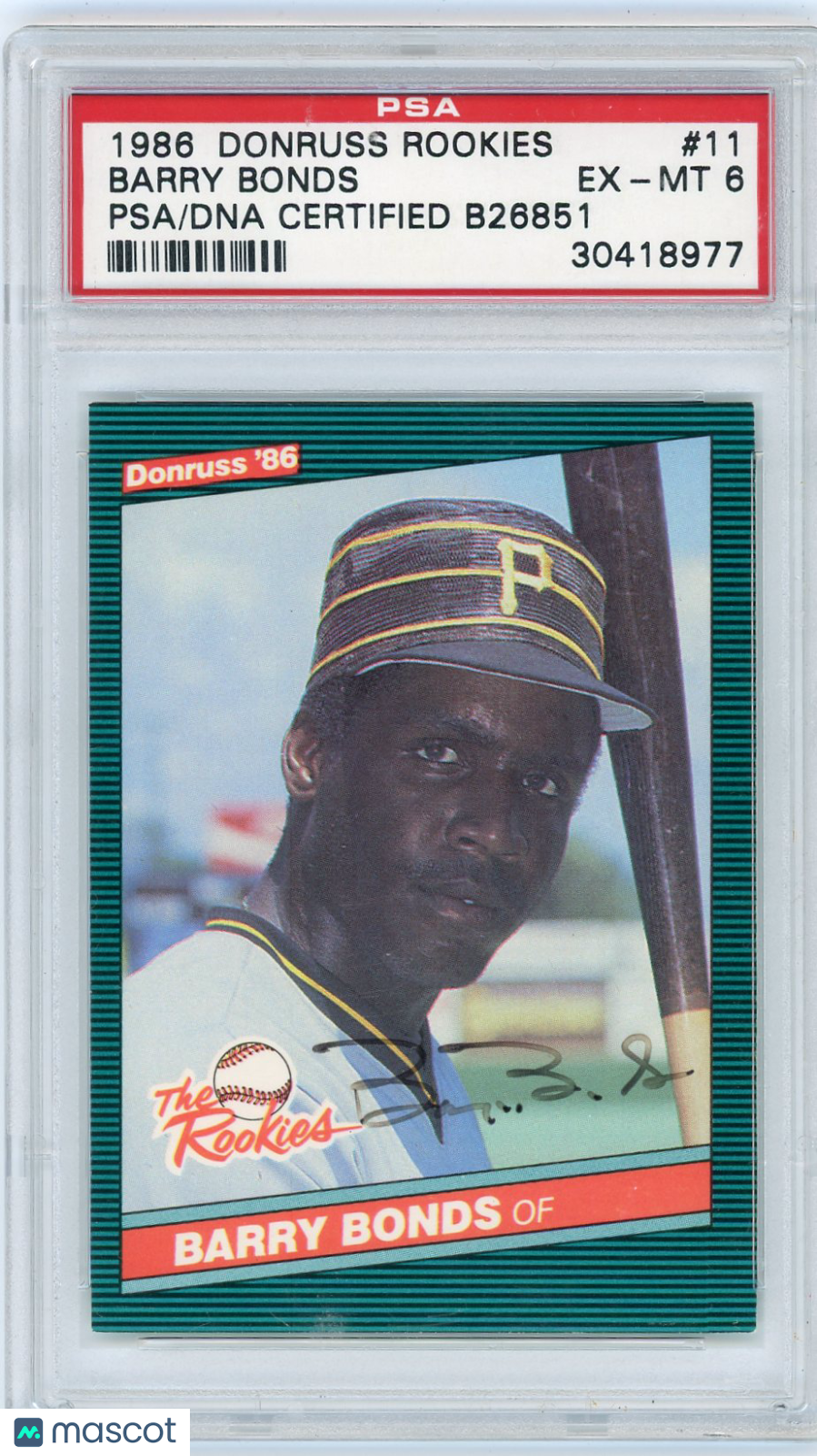1986 Donruss Rookies Barry Bonds #11 PSA 6