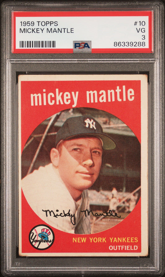 1959 TOPPS MICKEY MANTLE #10 PSA 3