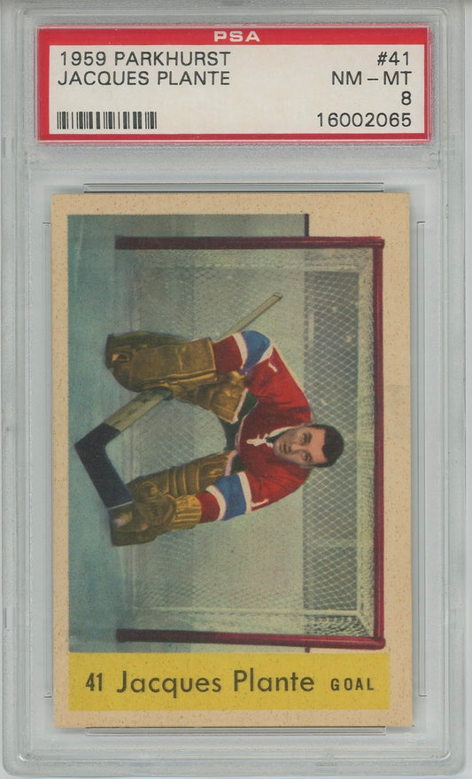 1959 Parkhurst Jacques Plante #41 PSA 8
