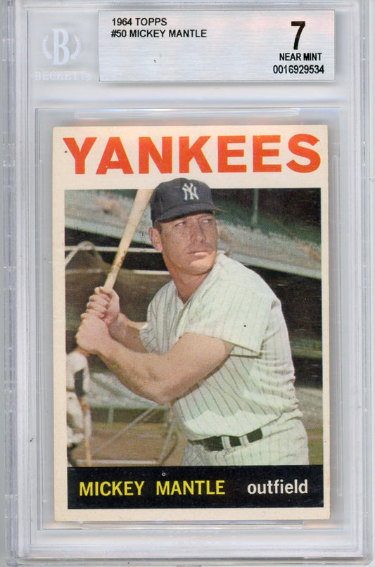 1964 TOPPS MICKEY MANTLE #50 BGS 7