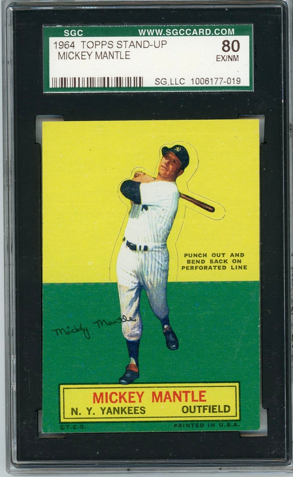 1964 Topps Stand-Up Mickey Mantle SGC 6
