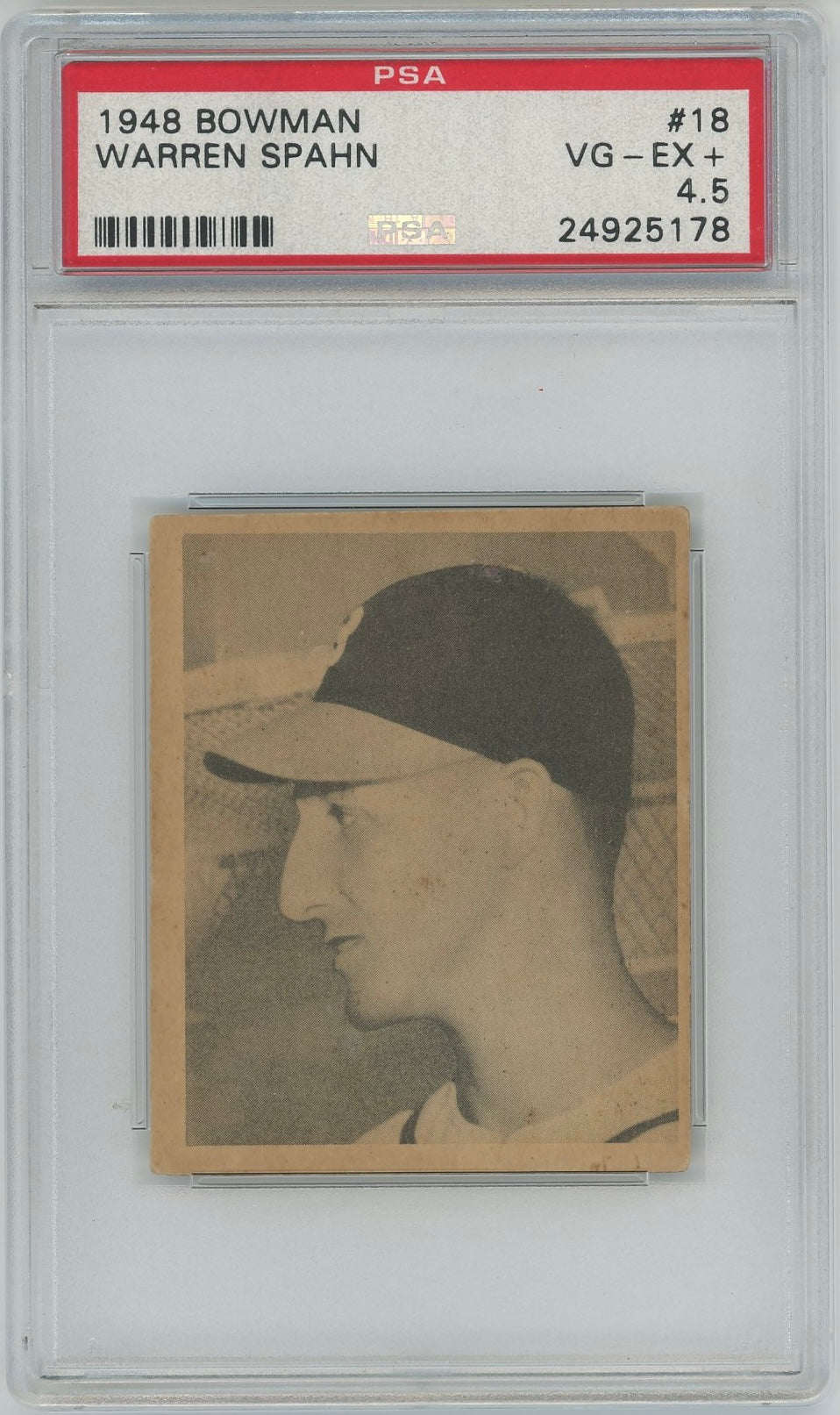 1948 Bowman Warren Spahn #18 PSA 4.5