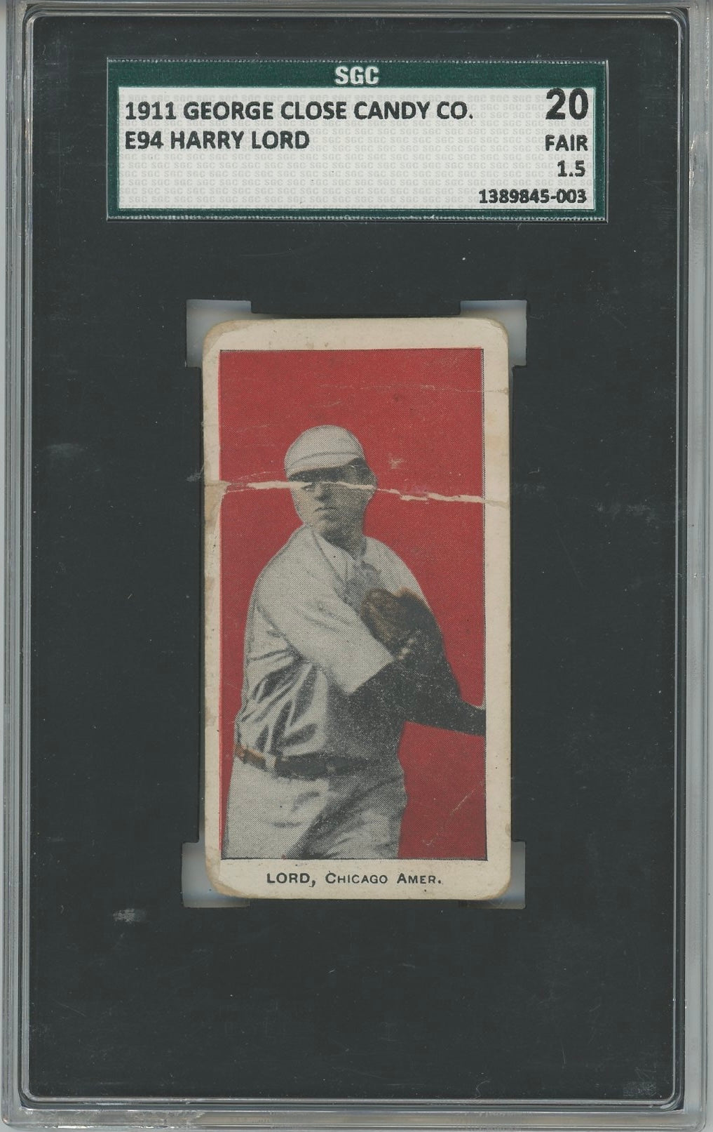 1911 George Close Candy Co. (E94) Harry Lord SGC 1.5