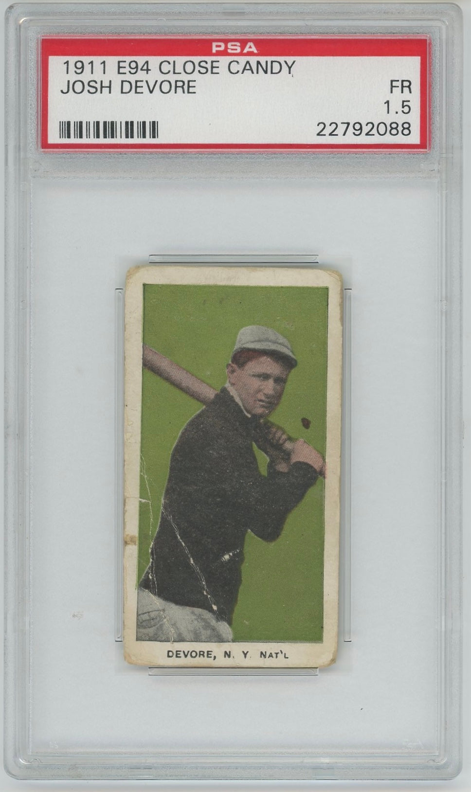 1911 E94 Close Candy Josh Devore PSA 1.5