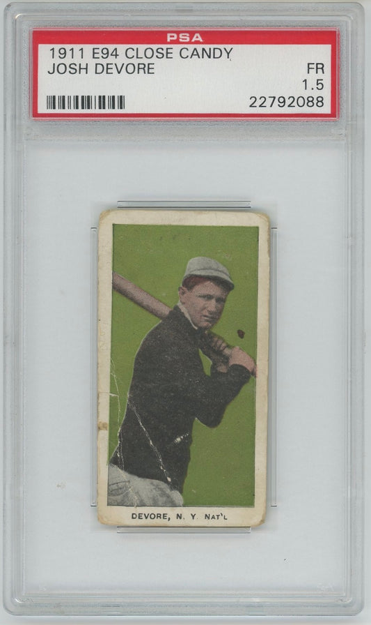 1911 E94 Close Candy Josh Devore PSA 1.5
