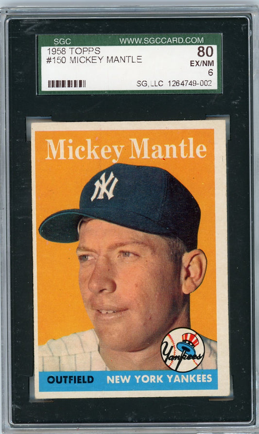 1958 TOPPS MICKEY MANTLE #150 SGC 6