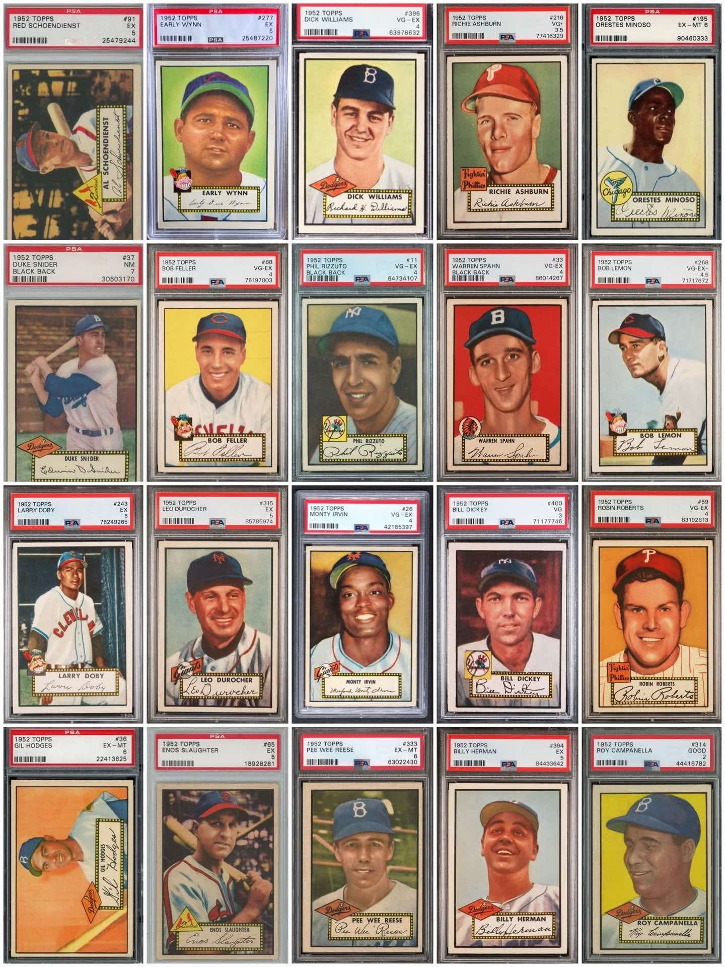 MEGA BREAK - 1952 Topps Baseball PSA Graded Complete Set!!