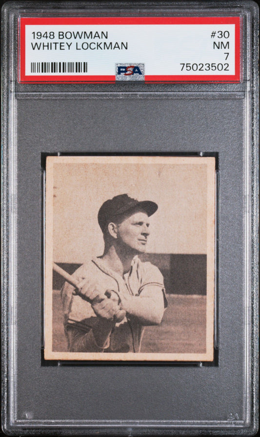 1948 BOWMAN WHITEY LOCKMAN #30 PSA 7