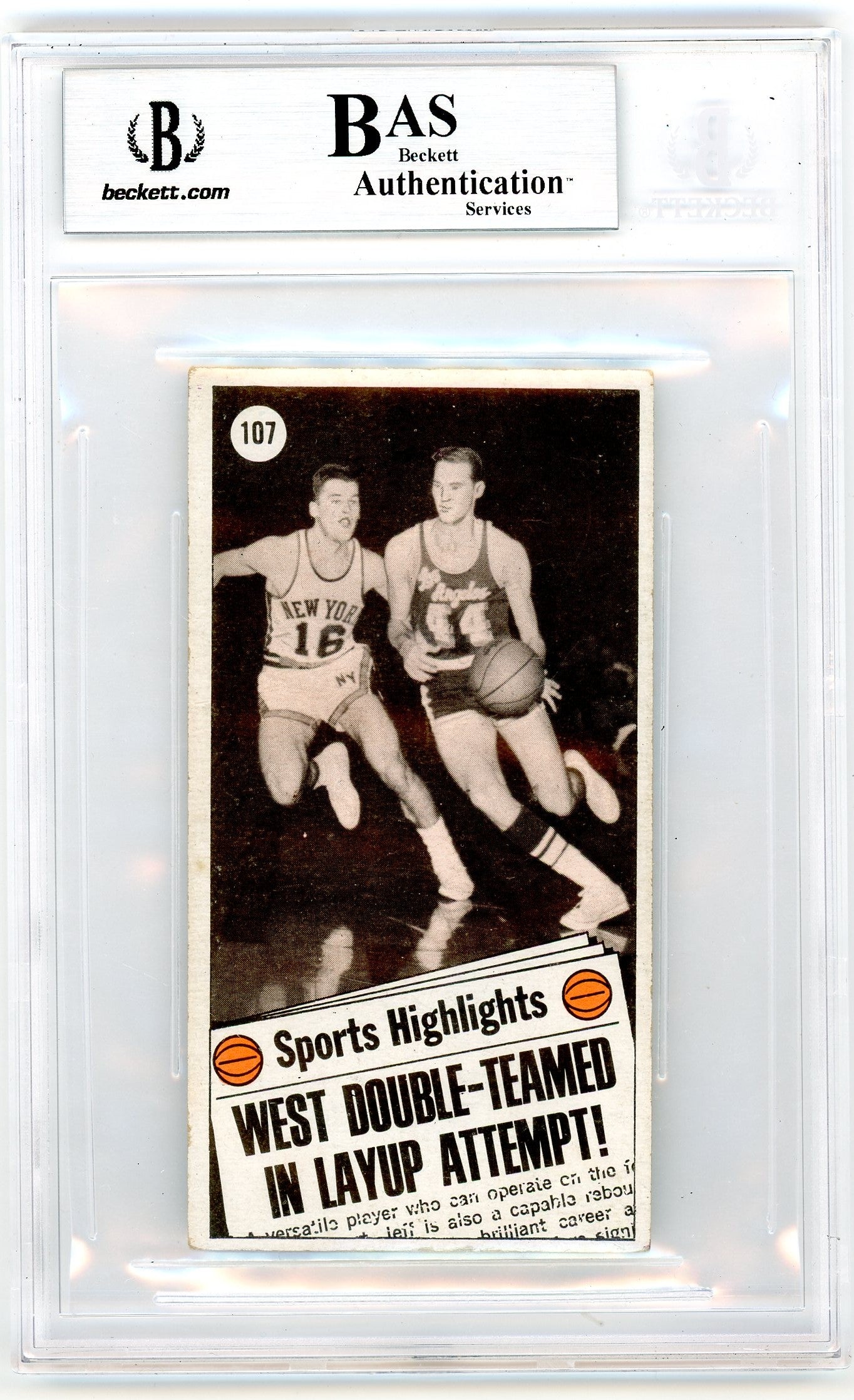 1970 Topps Jerry West AS #107 BVG Authentic BAS Auto Authentic